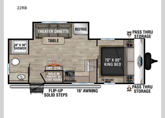 Floorplan - 2024 Confluence 22RB Travel Trailer