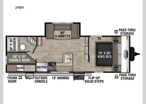 Floorplan - 2024 Confluence 24BH Travel Trailer