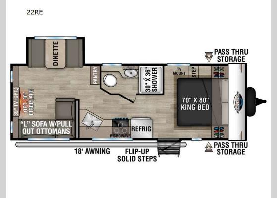 Floorplan - 2024 Confluence 22RE Travel Trailer