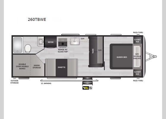Floorplan - 2023 Springdale 260TBWE Travel Trailer