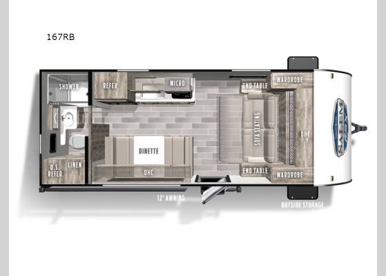 Floorplan - 2024 Wildwood FSX 167RB Travel Trailer