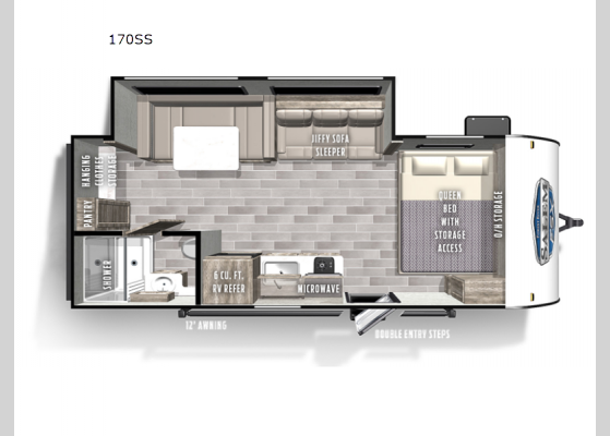 Floorplan - 2024 Wildwood FSX 170SS Travel Trailer