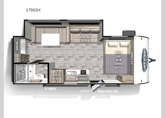 Floorplan - 2024 Wildwood FSX 170SSX Travel Trailer