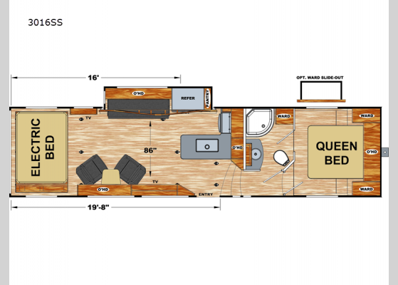 Floorplan - 2024 Attitude Wide Lite 3016SS Toy Hauler Fifth Wheel