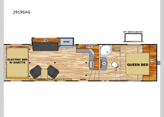 Floorplan - 2024 Attitude Wide Lite 2919SAG Toy Hauler Fifth Wheel