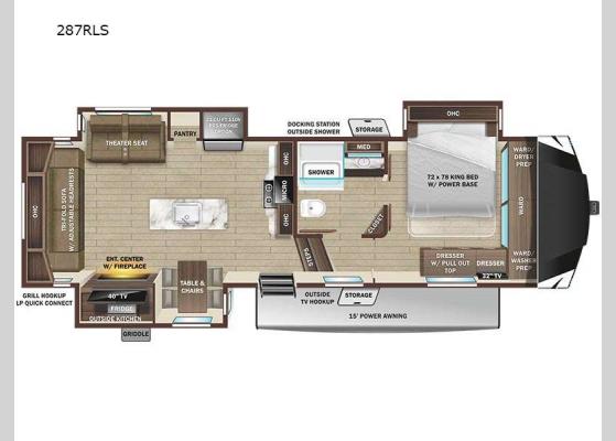 Floorplan - 2025 Open Range 3X 287RLS Fifth Wheel