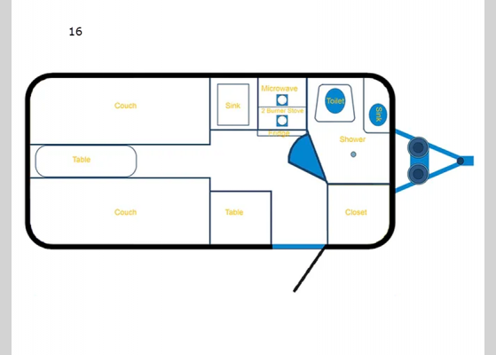 Floorplan - 2024 Cortes Campers 16 Travel Trailer