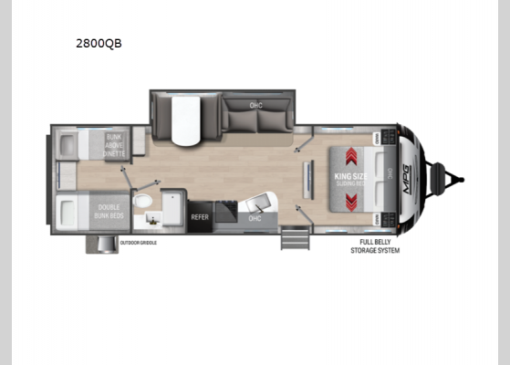 Floorplan - 2024 MPG 2800QB Travel Trailer