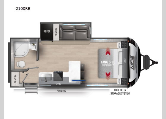 Floorplan - 2024 MPG 2100RB Travel Trailer