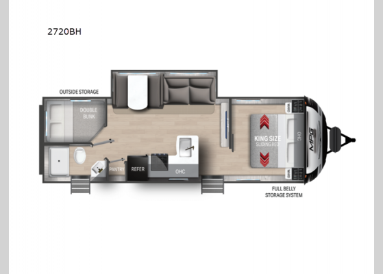 Floorplan - 2024 MPG 2720BH Travel Trailer