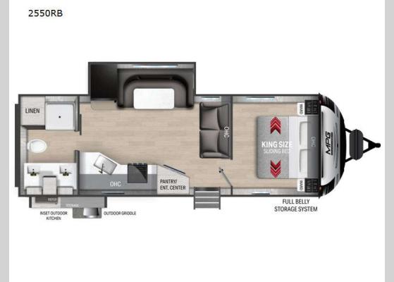 Floorplan - 2024 MPG 2550RB Travel Trailer