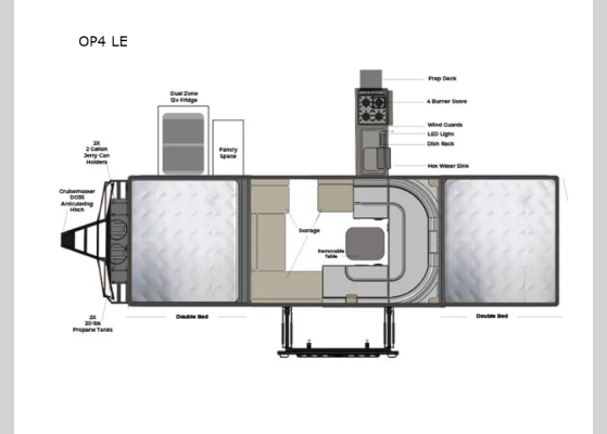 Floorplan - 2025 OPUS OP4 LE Folding Pop-Up Camper