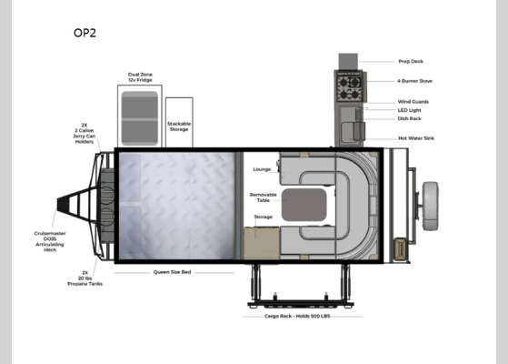 Floorplan - 2025 OPUS OP2 Folding Pop-Up Camper