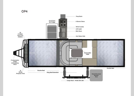 Floorplan - 2025 OPUS OP4 Folding Pop-Up Camper