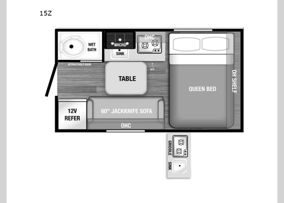 Floorplan - 2025 Armor LT 15Z Travel Trailer