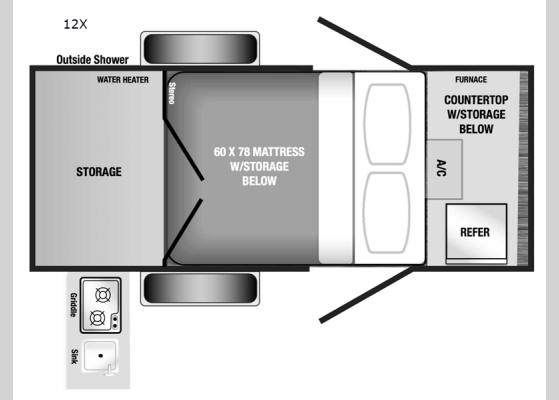 Floorplan - 2025 Armor LT 12X Teardrop Trailer