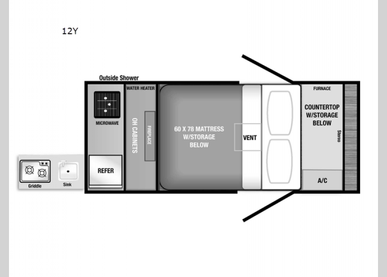 Floorplan - 2025 Armor LT 12Y Teardrop Trailer