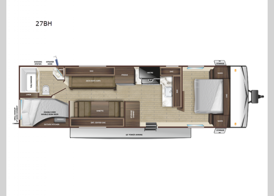 Floorplan - 2025 Open Range Conventional 27BH Travel Trailer