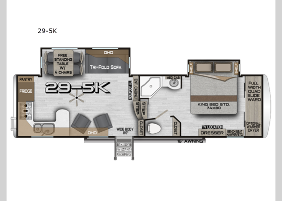 Floorplan - 2026 Arctic Fox Grande Ronde 29-5K Fifth Wheel