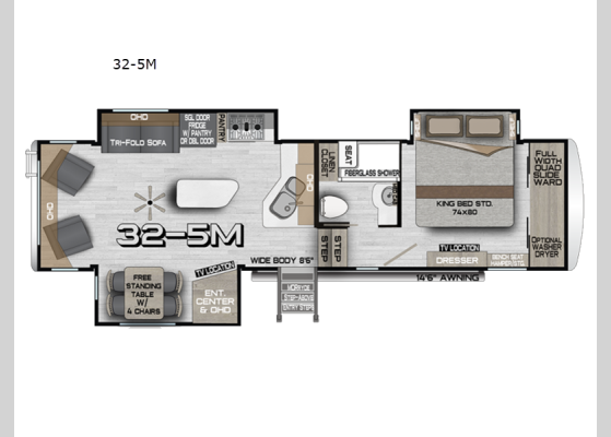 Floorplan - 2026 Arctic Fox Grande Ronde 32-5M Fifth Wheel