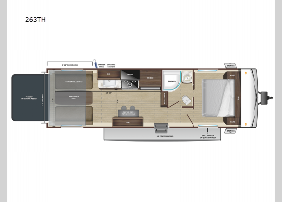 Floorplan - 2025 Open Range Conventional 263TH Toy Hauler Travel Trailer