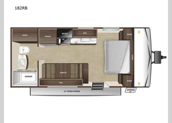 Floorplan - 2025 Open Range Conventional 182RB Travel Trailer