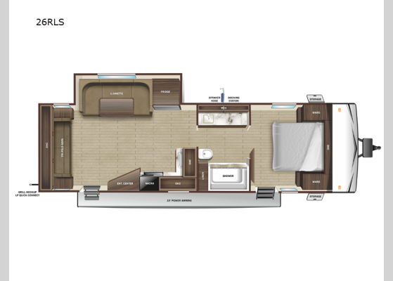 Floorplan - 2025 Open Range Conventional 26RLS Travel Trailer