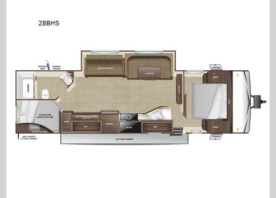 Floorplan - 2025 Open Range Conventional 28BHS Travel Trailer