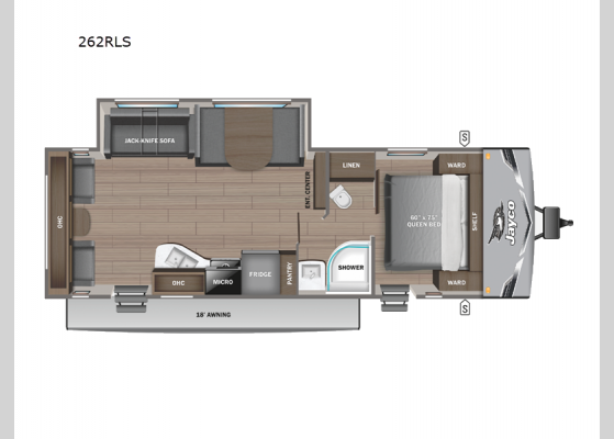 Floorplan - 2025 Jay Flight SLX 262RLS Travel Trailer