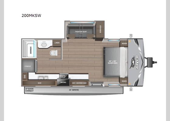 Floorplan - 2025 Jay Flight SLX 200MKSW Travel Trailer