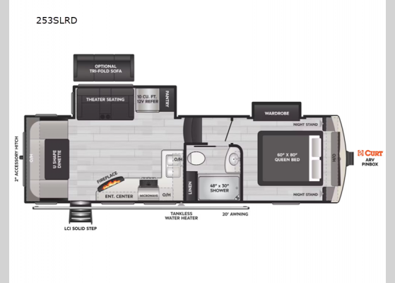 Floorplan - 2025 Arcadia Super Lite 253SLRD Fifth Wheel