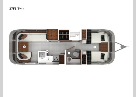 Floorplan - 2026 Globetrotter 27FB Twin Travel Trailer