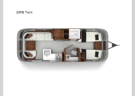 Floorplan - 2026 Globetrotter 25FB Twin Travel Trailer
