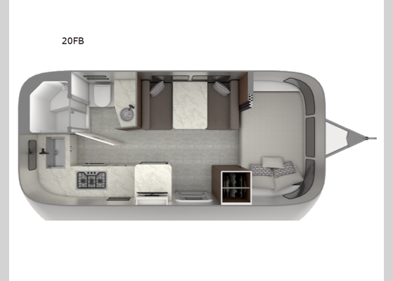 Floorplan - 2026 Caravel 20FB Travel Trailer