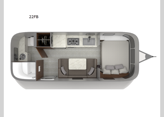 Floorplan - 2026 Caravel 22FB Travel Trailer