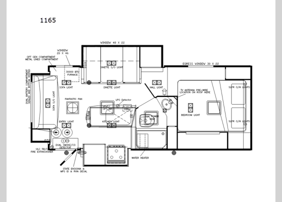 Floorplan - 2026 Eagle Cap 1165 Truck Camper