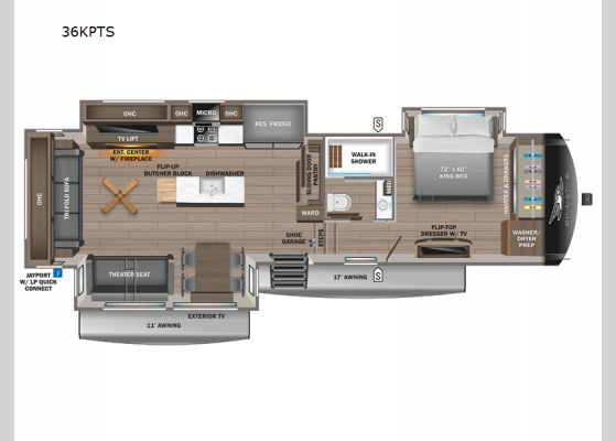 Floorplan - 2024 Pinnacle 36KPTS Fifth Wheel