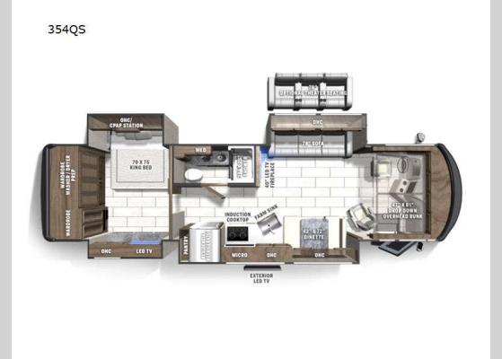 Floorplan - 2024 Encore SE 354QS Motor Home Class A - Diesel