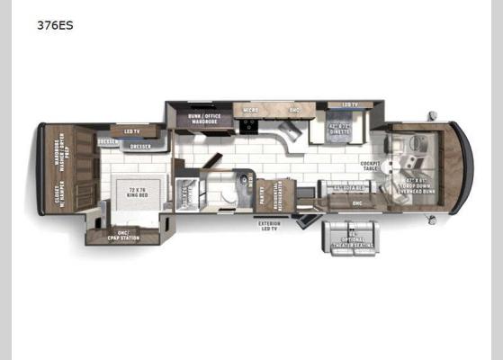 Floorplan - 2024 Encore SE 376ES Motor Home Class A - Diesel