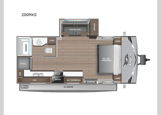 Floorplan - 2025 Jay Flight SLX 200MKS Travel Trailer