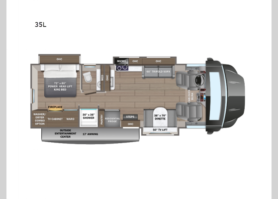 Floorplan - 2024 Seneca XT 35L Motor Home Super C - Diesel