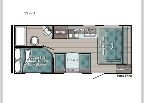 Floorplan - 2024 Friendship 197BH Travel Trailer