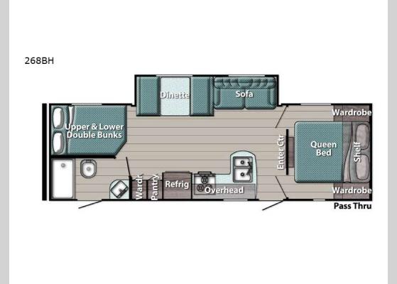 Floorplan - 2024 Friendship 268BH Travel Trailer