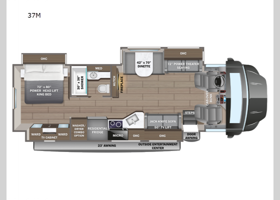 Floorplan - 2024 Seneca 37M Motor Home Class C - Diesel