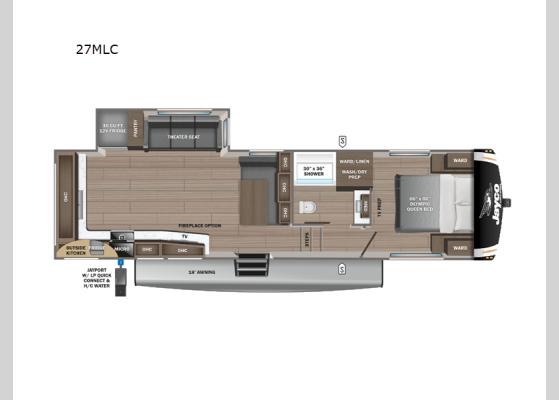 Floorplan - 2025 Eagle HT 27MLC Fifth Wheel