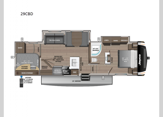 Floorplan - 2025 Eagle HT 29CBD Fifth Wheel