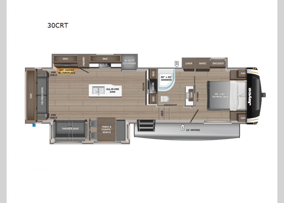 Floorplan - 2025 Eagle HT 30CRT Fifth Wheel