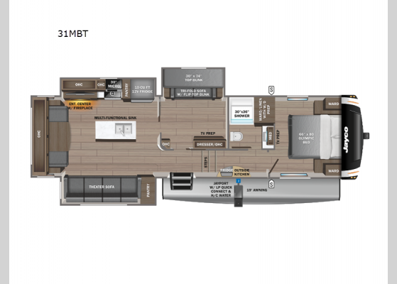 Floorplan - 2025 Eagle HT 31MBT Fifth Wheel