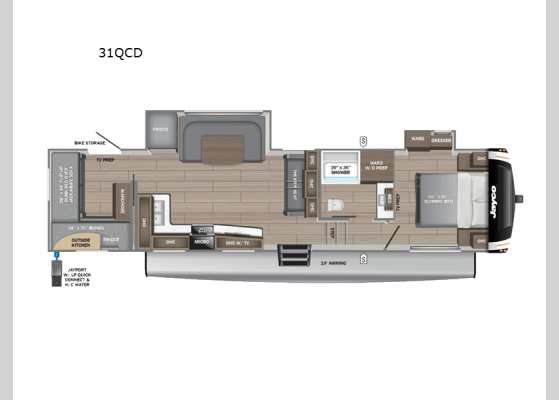 Floorplan - 2025 Eagle HT 31QCD Fifth Wheel