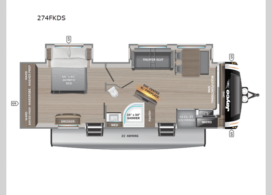 Floorplan - 2025 Eagle HT 274FKDS Travel Trailer